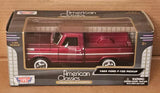Motor Max American Classics 1969 FORD F-100 Pickup Truck Burgundy 1/24 Diecast Parts