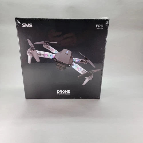 Black drone box with printed drone images and sealed packaging