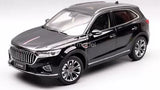 1/18 scale HongQi Red Flag HS5 black SUV diecast model car, front 3/4 view