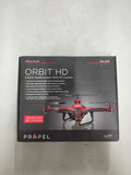 Used quadcopter drone packaging with red Propel Orbit HD model and camera