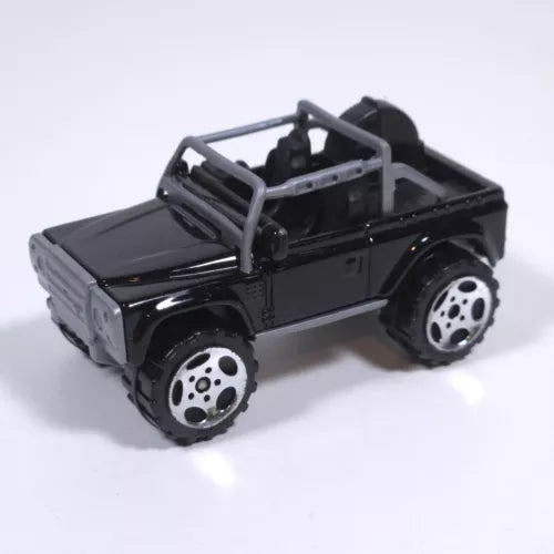 Black 1:56 diecast SUV topless concept with open roll cage and black wheels