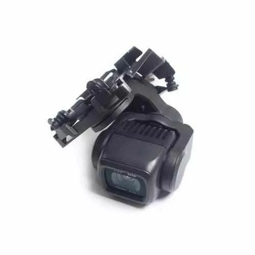 Drone camera gimbal assembly with black lens module and mounting bracket