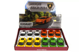 LAMBORGHINI HURACAN LP610-4 DIECAST CAR BOX OF 12 1/36 DIECAST CARS ASSORTED Toy