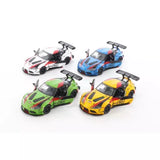 Diecast racing toy car set, 1:36 scale, four GR Supra models with decals and rear wings