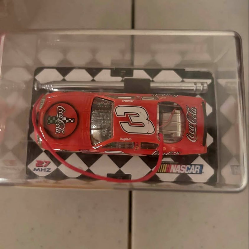 Red NASCAR #3 radio control car in display case
