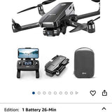 Quadcopter drone with controller, spare battery, phone display, and zip carry case