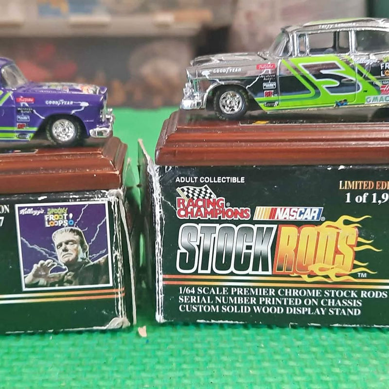 Diecast stock rods 1955 Chevy car in retail box, Racing Champions branding