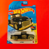 Hot Wheels Collectible Black & Gold LA Troca 8/10 Art Cars Diecast Pickup Truck 146/250 Ships to you