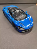 McLaren 720S Blue Kinsmart Toy Model 1/36 Scale Diecast Car Open Doors New Toy