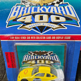 Brickyard 400 1/64 stock car diecast in retail box with blister card and stand
