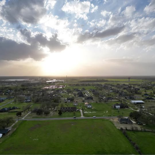 Aerial view of an air base landscape
