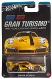 Yellow Porsche 911 GT3 RS 1:64 diecast toy car in blister package