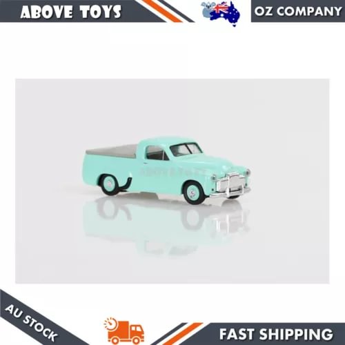 1:64 scale diecast utility vehicle model, light blue with chrome front