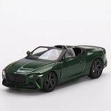 Mini GT 1:64 diecast model car, green Bentley with black wheels and hood vents