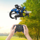 Remote Control Motorcycles Toy for Kids Adults 2 in 1 RC Flying Motorbike&Drone Drone
