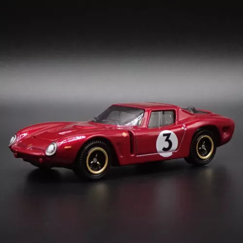 Bizzarrini 1:64 red diecast sports car with race number 3 and black wheels