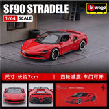 Bburago 1:64 Red Ferrari SF90 Racing Sports Model Toy Diecast Metal Car New Toy