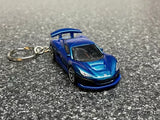 Rimac Nevera diecast keychain car, blue model with silver wheels