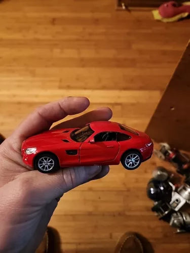 Kinsmart Mercedes Benz AMG GT 1/36 diecast toy car, red, side view