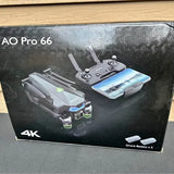 4K drone box with illustrated quadcopter, controller, and 4K logo