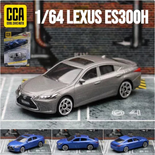1/64 Lexus ES300h diecast model car, gray sedan with detailed wheels