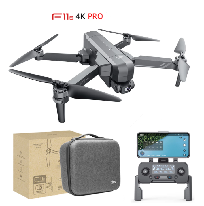 Foldable quadcopter drone with 4K camera, remote controller, and carrying case
