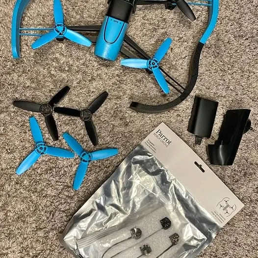 Leander TX drone kit with blue propellers and accessory parts