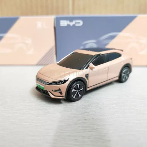 Diecast car model toy in white with black roof, front 3/4 view
