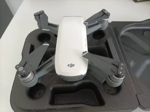 DJI Spark drone with black arms and white front body