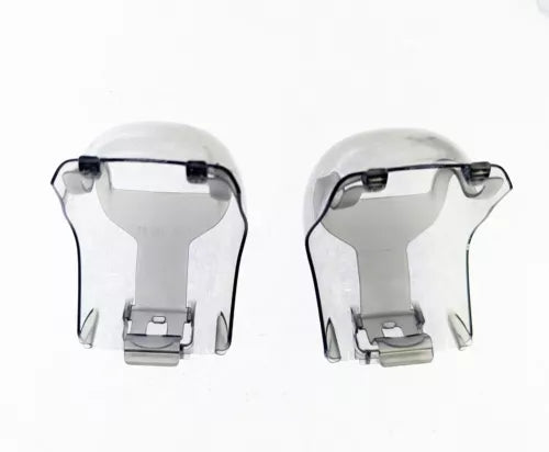 Drone gimbal cover set (2) with transparent lens protector and black clips