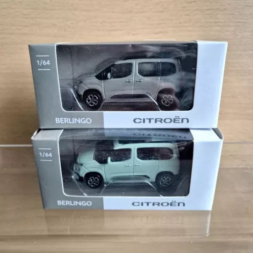 1:64 diecast Berlingo model car set in boxes, gray and mint green