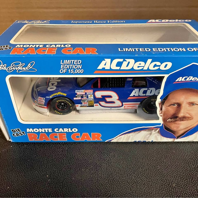 Blue and white #3 Monte Carlo diecast race car with ACdelco in display box