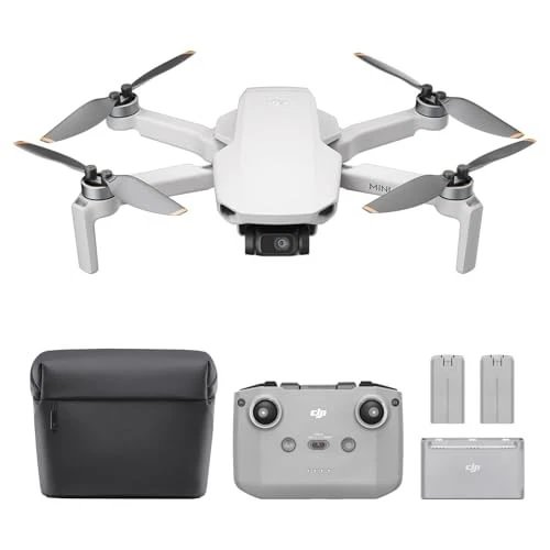 DJI Mini 4K Fly More drone kit: white quadcopter, controller, batteries, carry case