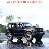 Diecast metal remote control tank model car with black body and rugged tires