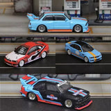 Diecast model car toy set with blue and red race cars, detailed decals and wheels