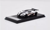 1:64 scale Koenigsegg One:1 white diecast car on display base