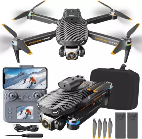 Foldable FPV drone with 4K camera, 3.5in vision screen, accessories, carrying case