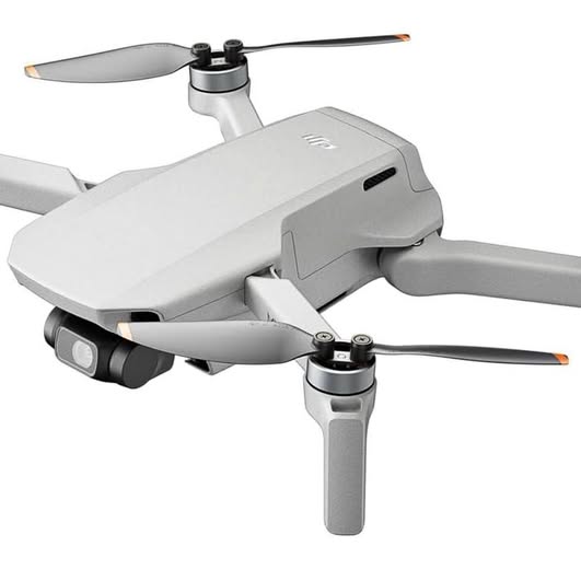 DJI Mini 2 SE drone with three foldable propellers