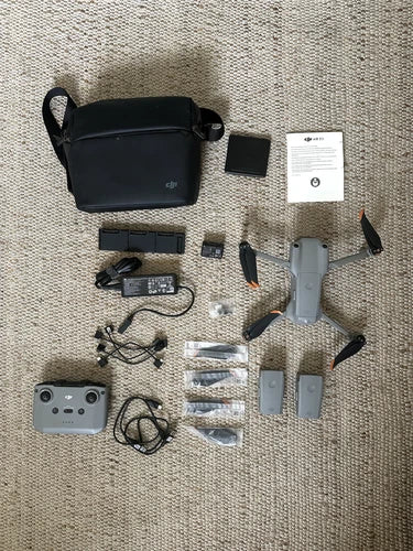 DJI Mavic Air 2S drone bundle with controller, batteries, cables, propellers, bag