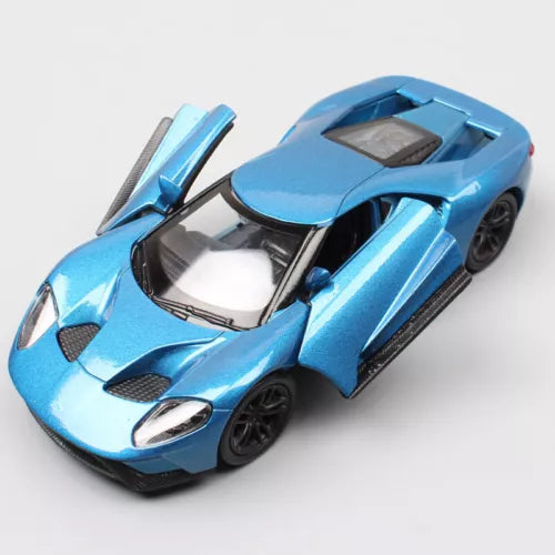 Welly 1:36 scale blue diecast race car toy with black wheels