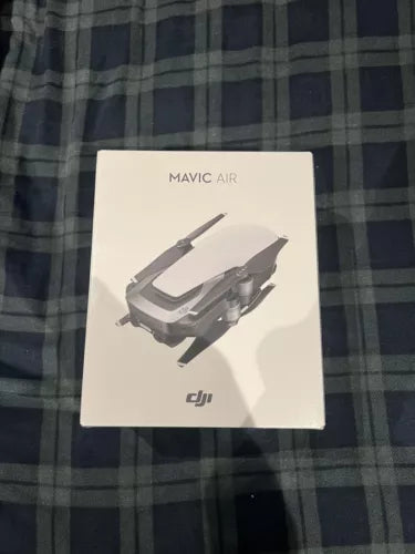 DJI Mavic Air drone box showing compact drone design on sealed packaging