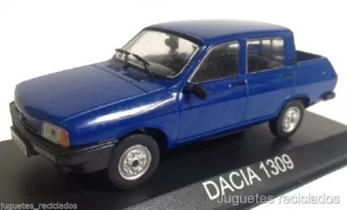 Blue diecast model car, four-door sedan with detailed wheels and front grille