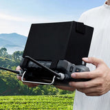 Black drone lens hood sunshade cover with side clamp