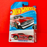 Hot Wheels 1971 Mustang Funny Car diecast on blue blister card, red and white.
