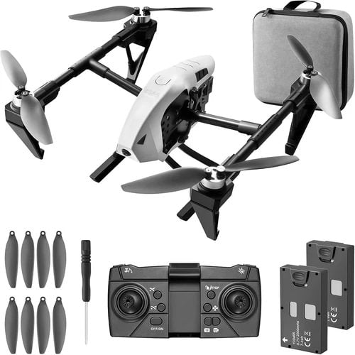 KS66 1080P quadcopter drone with camera, remote controller, spare propellers and batteries