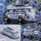 Liberty 1/64 VW Volkswagen T1 Van Kombi Sunflower Livery Diecast Widebody Car  Toy