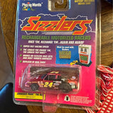 Diecast Churchville VA toy car in blister package, multicolor racing design