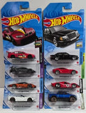 Hot Wheels 1:64 diecast car blister pack assortment, visible sports car models