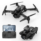 Obstacle-avoidance mini drone with camera, foldable arms, and controller screen