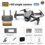 Foldable mini quadcopter drone with camera, black, with remote controller and spare blades